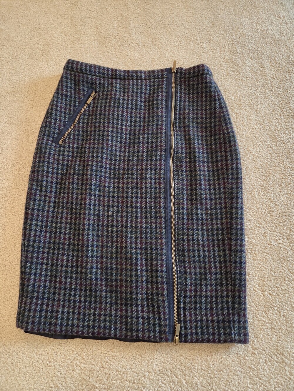 J. Crew Wool Asymmetrical zip pencil skirt size 4